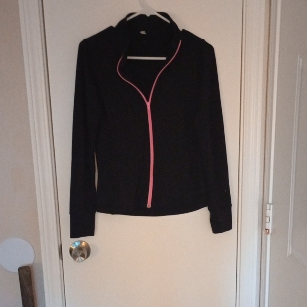 Women's Black Jacket with Pink Accents
